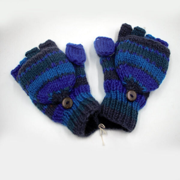 Bluish Mix Natural Soft Woolen Gloves