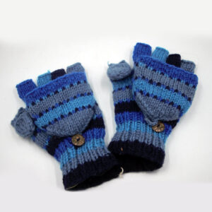 Bluish Mix plus Handmade Winter Wool Gloves