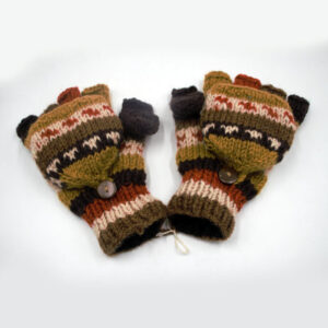 Half sleeve hand knitted woolen gloves