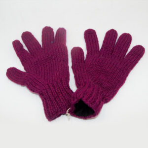 Knit mittens handmade pink wool gloves