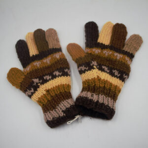 Natural fiber hand knitted woolen gloves