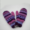 Handmade woolen knit fleeced multicolor gloves