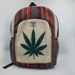 Eco friendly cannabis leaves print outdoor backpacks