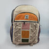 Artisan elephant print herringbone hemp backpack