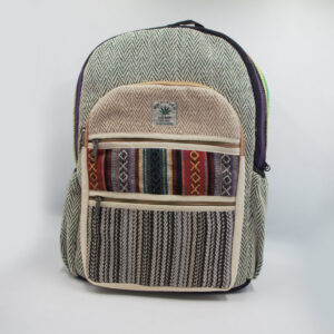 Herringbone style hand crafted hemp backpack