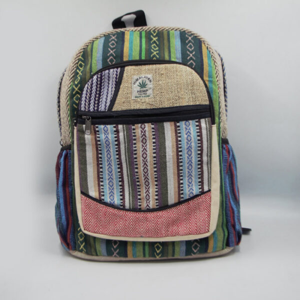 Bohemian full gheri hemp travel backpack