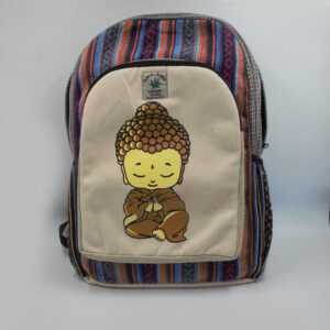 Bohemian gheri little Buddha print hemp backpack