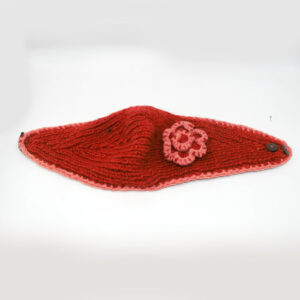 plain orange tone embroidered woolen head band