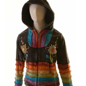 Hippie Rainbow hand Embroidery Kid Jacket