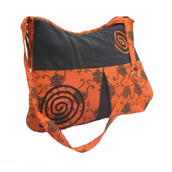 Printed hippie Vintage cotton duffel side bag