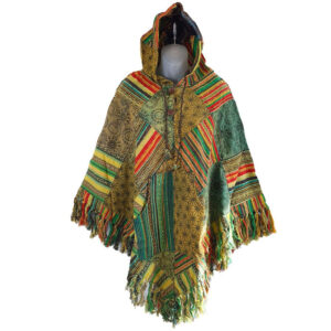 Mexican Style 100% Woven Gheri Cotton Poncho