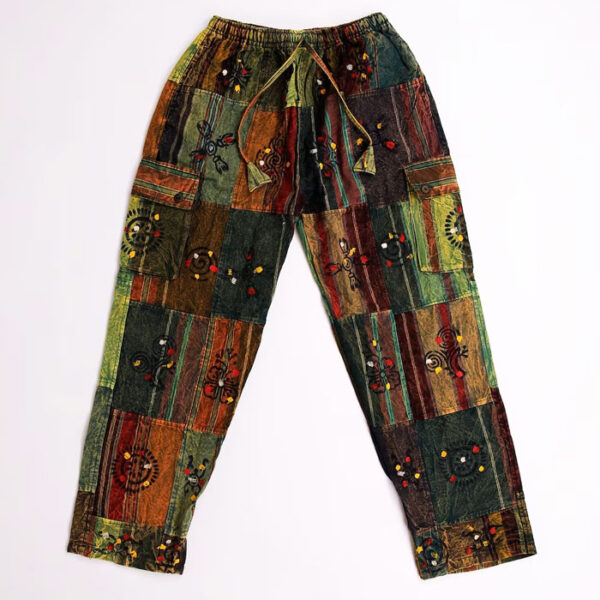 Heavy Cotton multicolor Mens Hippie Patchwork Pants