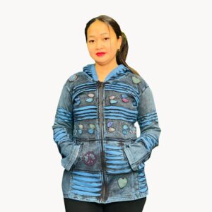 Patchwork Hippie Cotton Jacket with Hand Embroidery