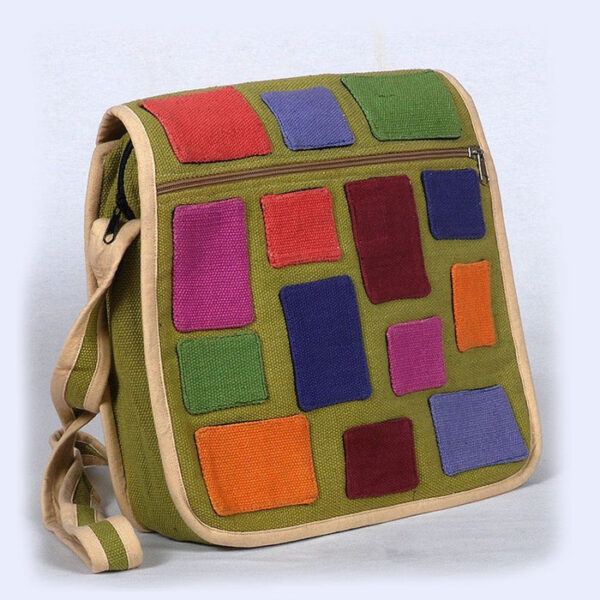 Various block design patched hippie cotton side bag