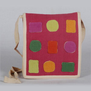 Fair trade pink tone outdoor cotton side bag