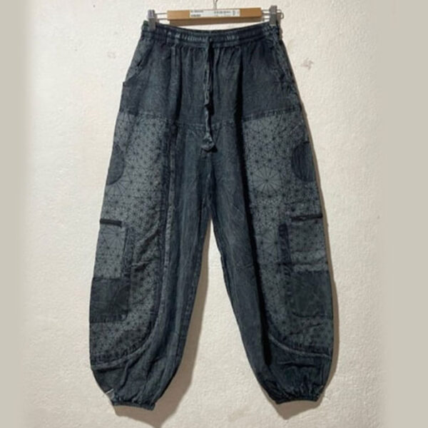 Dark tone funky handmade cotton trouser