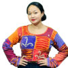 Razor Cut Handmade Top with Flower embroideries