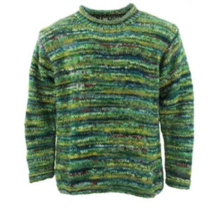 Fair Trade Hippie Green Mix Wool Jumper