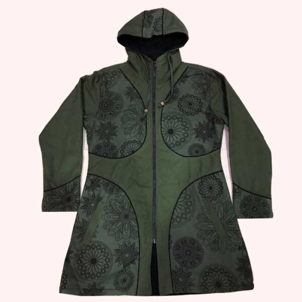 Long Hippie Cotton Winter Jacket For Woman