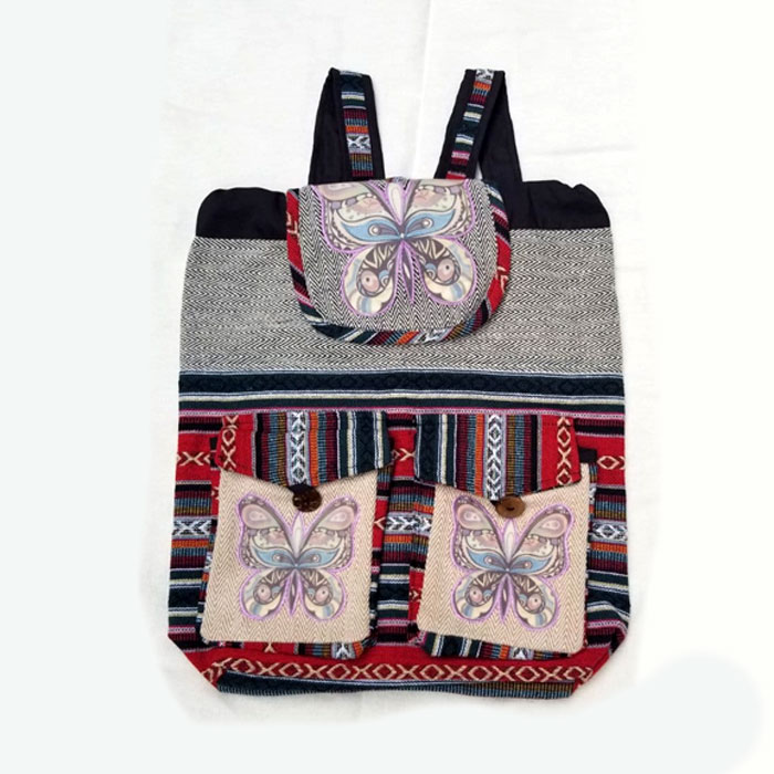 Cute Design Butterfly Embroidered Gheri Bag - Clothing in Nepal Pvt Ltd