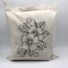 Artisanal Flower Sketched Durable Tote Bag