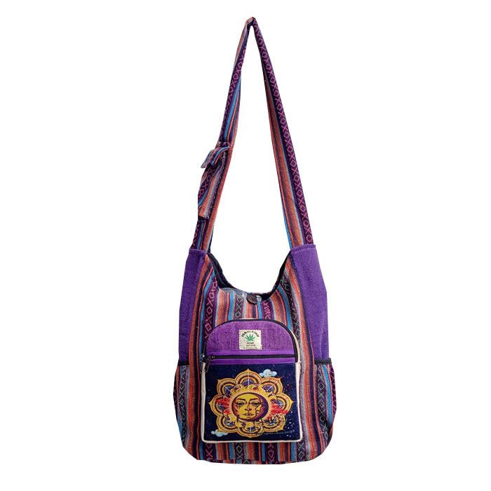Purple Mix Artisanal Sun Printed Shoulder Bag