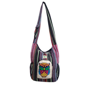 Ethnic Hippie Gheri Shoulder Bag with Owl Print