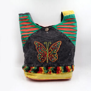 Butterfly Printed Soft Cotton Shoulder Bag