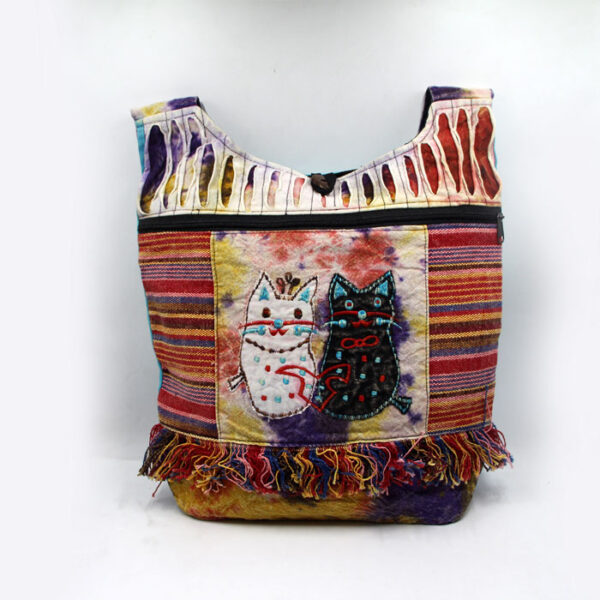 Cute Embroidered Gheri Shoulder Bag Cat