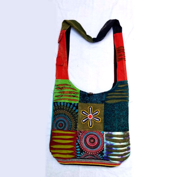Mandala Art Printed Razor Cut Cotton Shoulder Bag