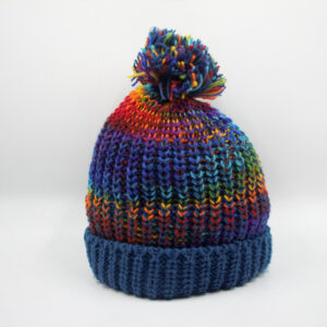 Tie Dye Handmade Wool Knitting Bubble Beanie