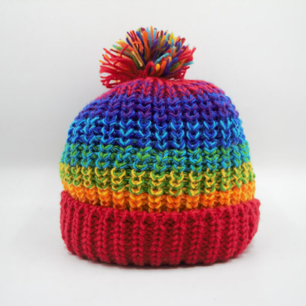 Warm & Soft Woolen Made Rainbow Beanie