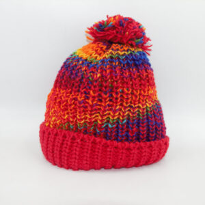 Tie Dye Cozy Red Tone Woolen Beanie Hat