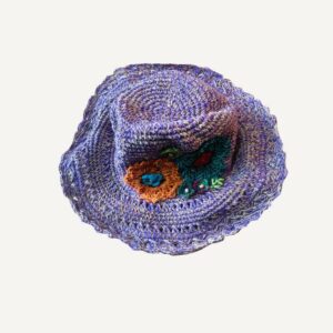 Fair Trade Flower Embroidered Hemp Brim Hat