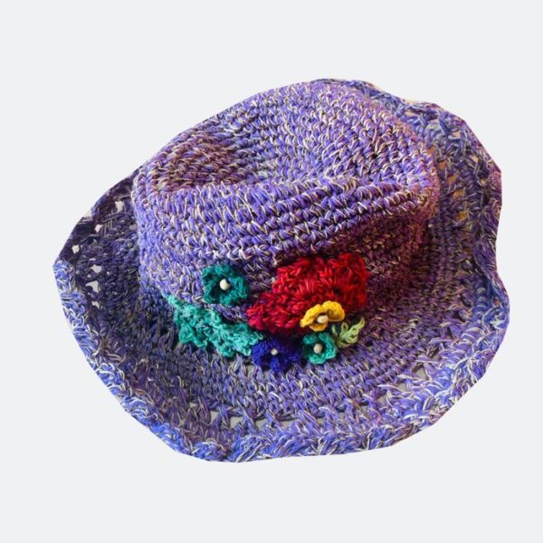 Cool & Stylish Purple Tone Hemp Brim Hat