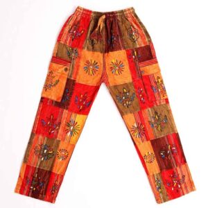 Colorful Patched Boho Soft Cotton Trouser