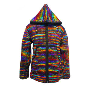 Space Dyed Handmade Rainbow Woolen Jacket