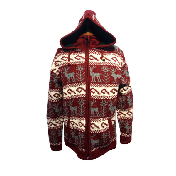 Floral Hippie Cardigan Woolen Jacket For Winter
