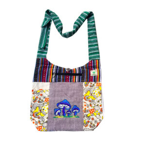 Catchy Mushroom Print Cotton Side Bag
