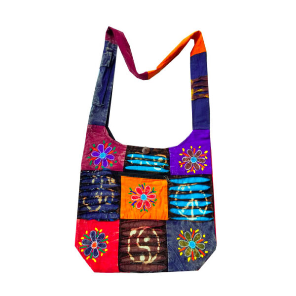 Floral Embroidered Women Cotton Shoulder Bag