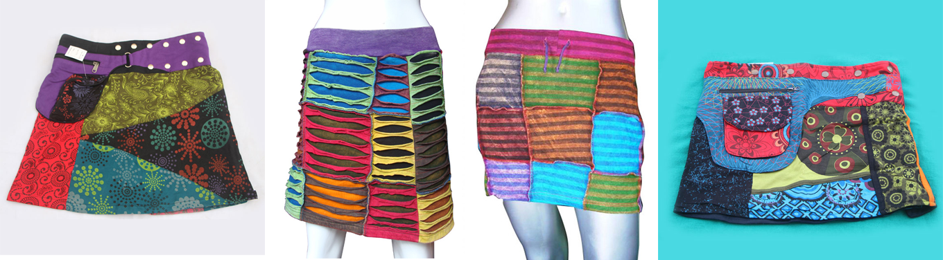 Hippie razor cut ladies skirts