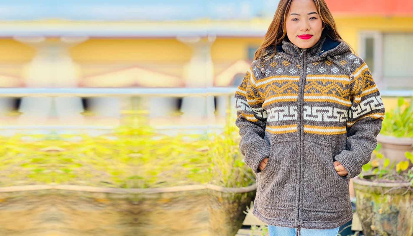 Handmade Himalayan Hippie Wool Jacket Fleece Lining