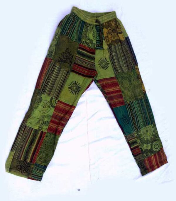 Long unisex gheri cotton patchwork trousers fair trade sustainable fashion