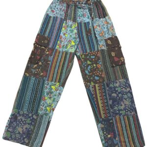 Mushroom Print Patchwork Cargo Pants