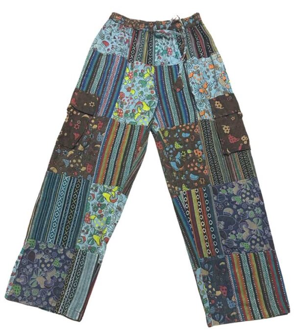 Mushroom Print Patchwork Cargo Pants