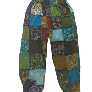 Mushroom Print Patches Boho Trouser