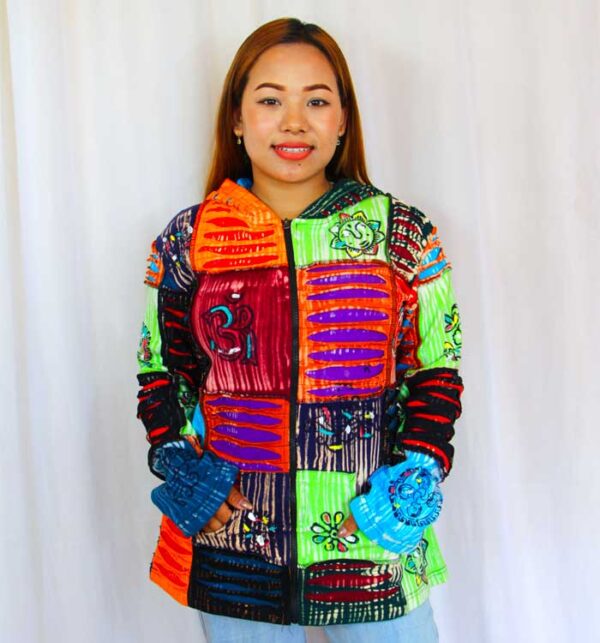 Multi Printed Hooded Jacket