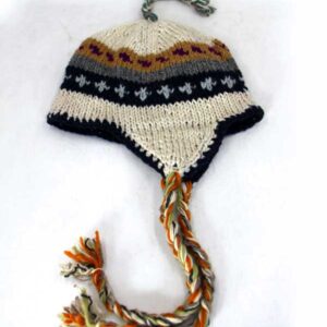 Nepalese Knitted Sherpa Hat with Ear Flaps