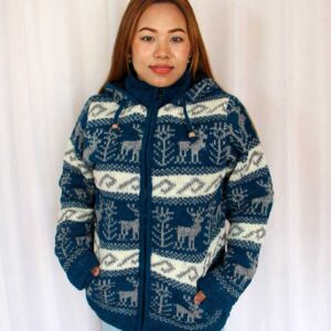 Colorful Hippie Double Knitted Wool Jacket