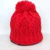 Plain Red Slouch Wool Beanie Pom Pom